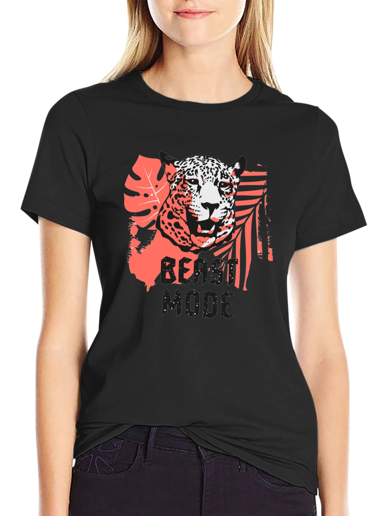 Jaguar Graphic Print Black T-Shirt