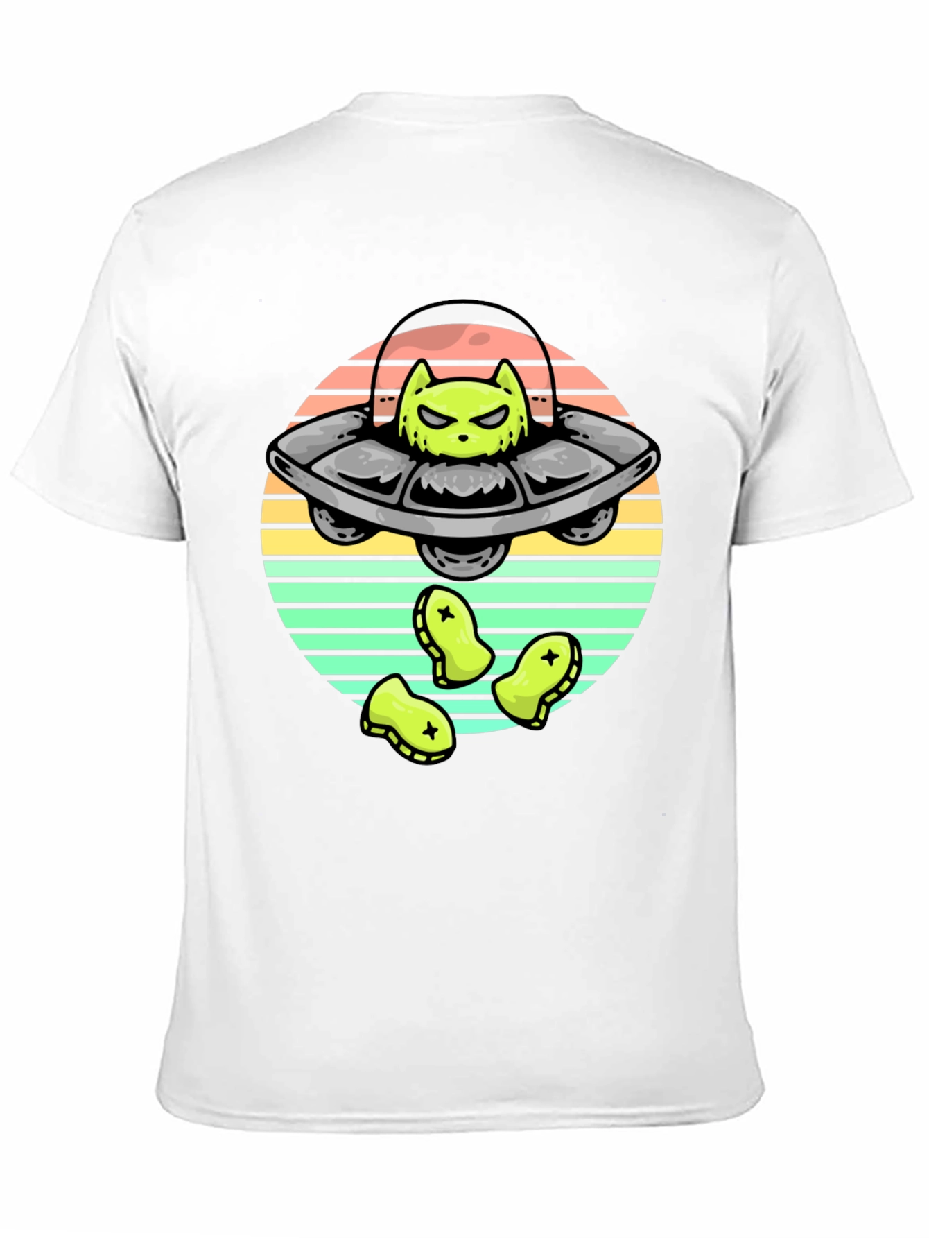 Alien Cat UFO Graphic T-Shirt
