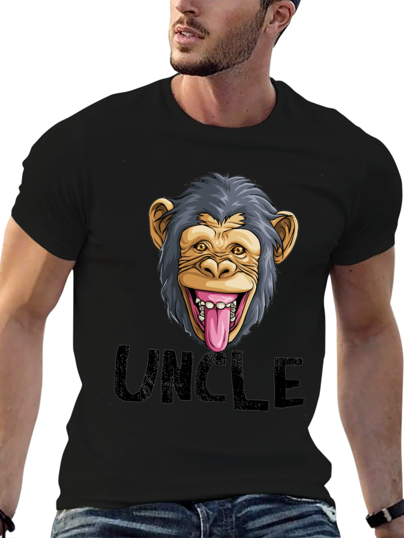 Funny Monkey Uncle Graphic Tee