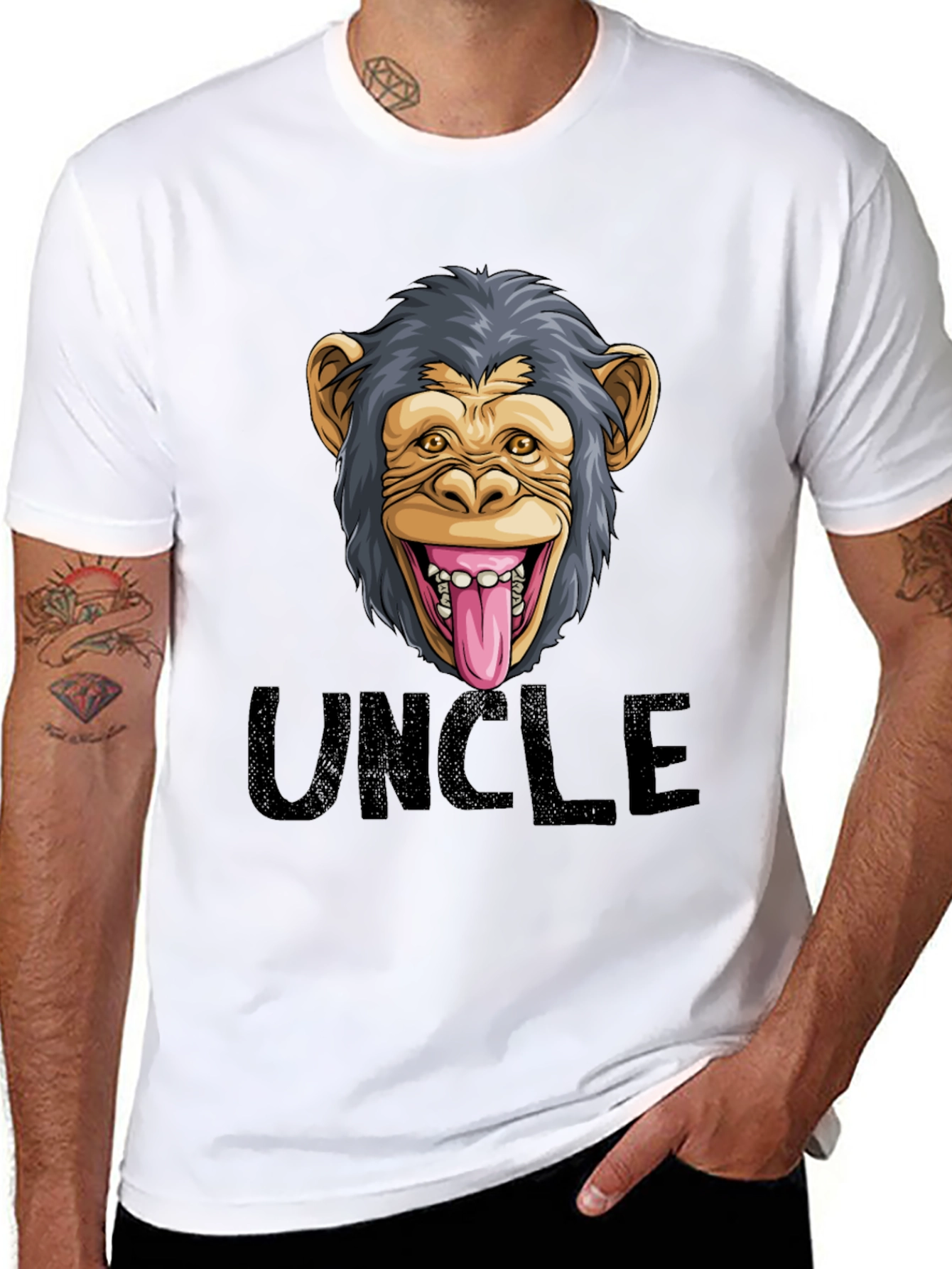 Funny Monkey Uncle Graphic Tee