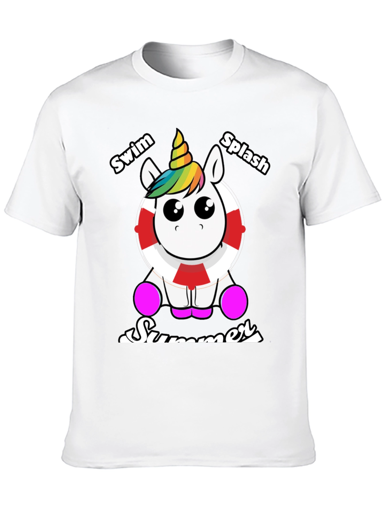 Unicorn Summer Swim Splash Graphic Tee