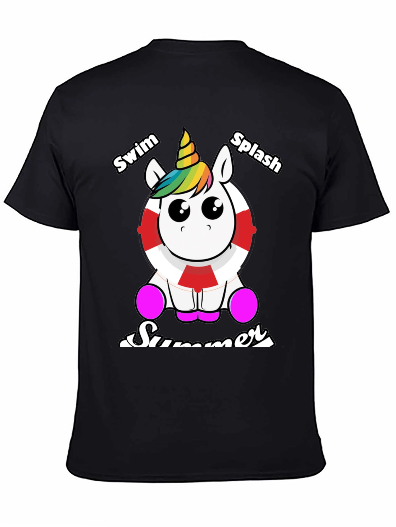 Unicorn Summer Swim Splash Graphic Tee