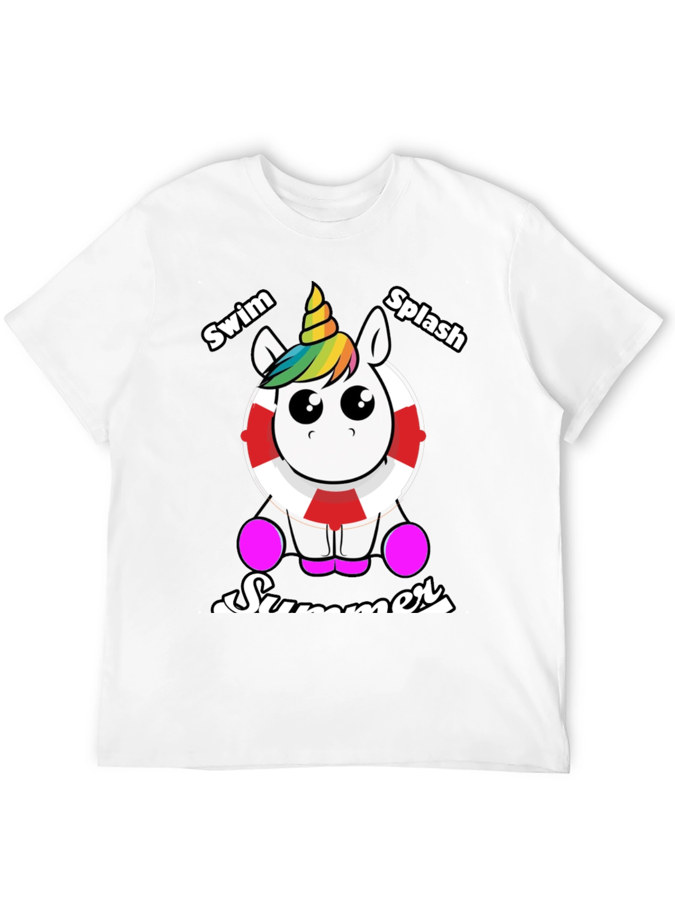 Unicorn Summer Swim Splash Graphic Tee