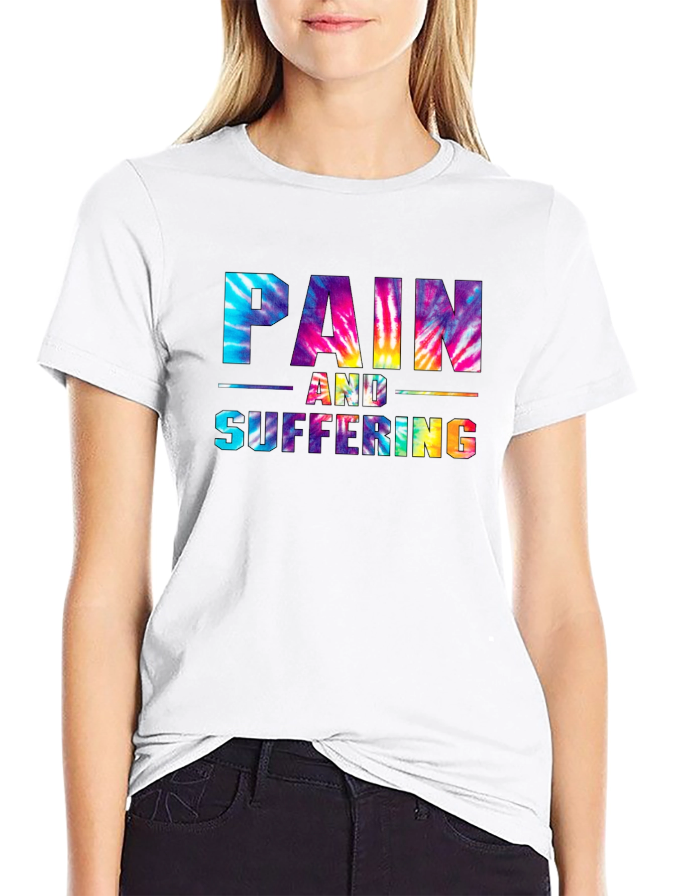 Pain and Suffering Tie-Dye Graphic T-Shirt