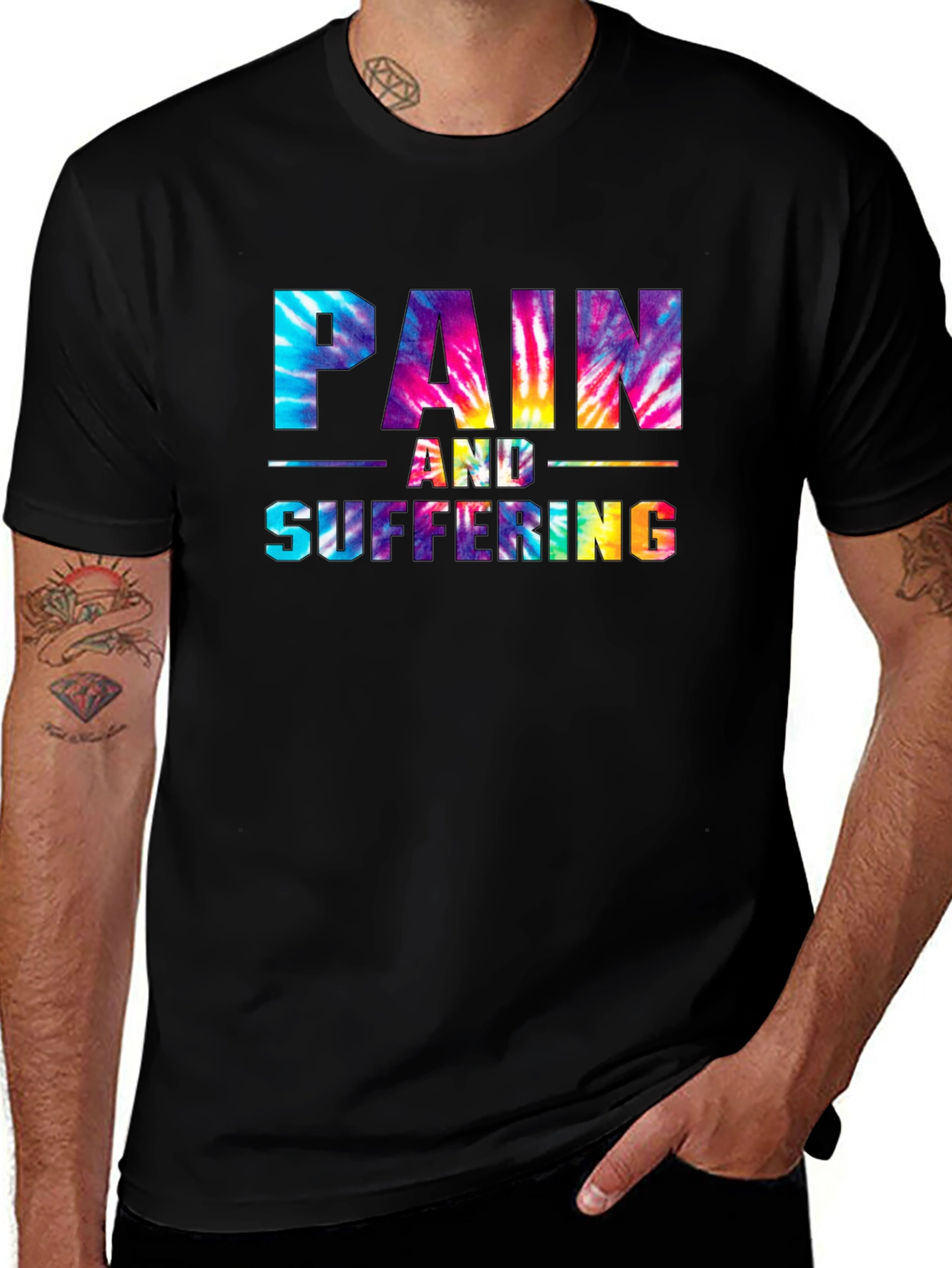Pain and Suffering Tie-Dye Graphic T-Shirt