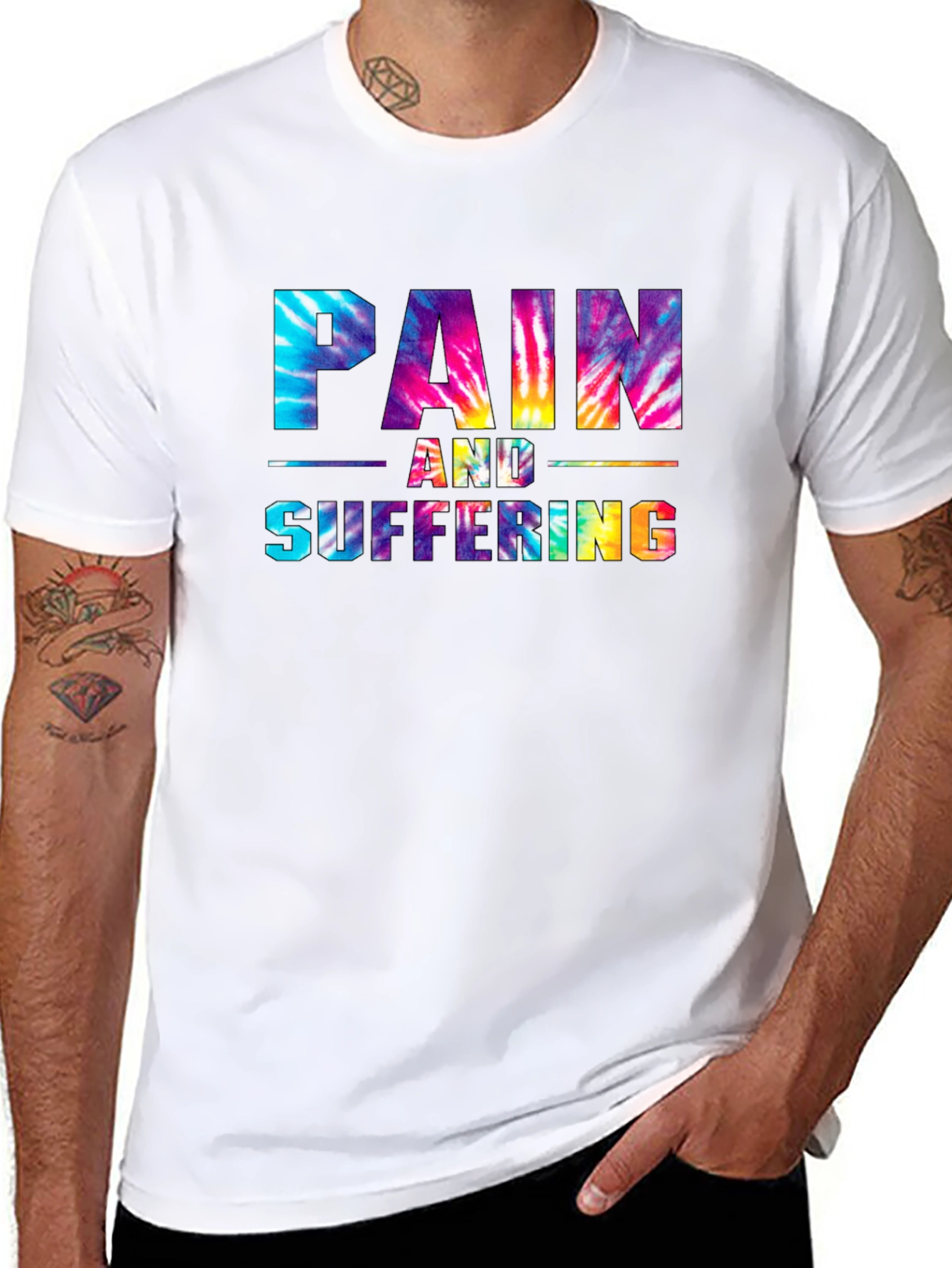 Pain and Suffering Tie-Dye Graphic T-Shirt
