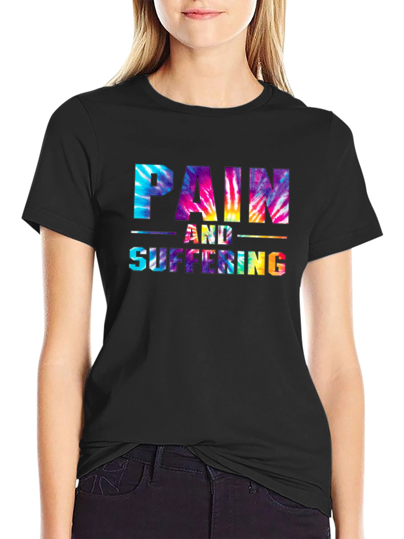 Pain and Suffering Tie-Dye Graphic T-Shirt