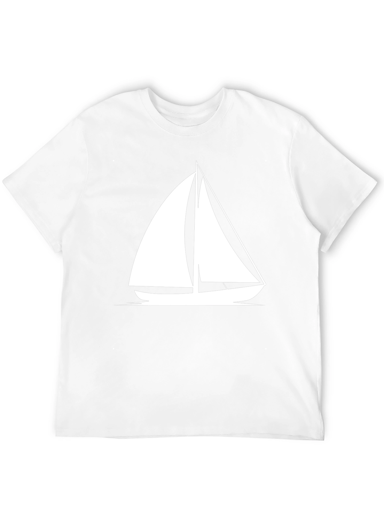 Sailboat Graphic Tee - Black Cotton T-Shirt
