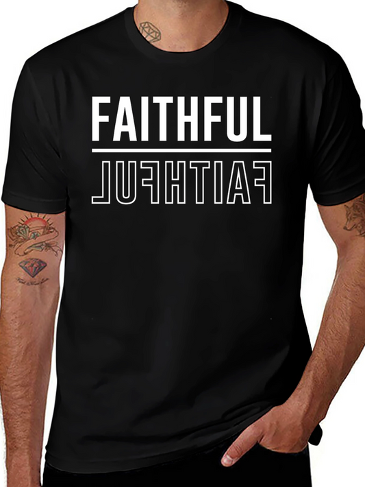 Faithful Reversible Graphic Tee - Black Cotton Casual Shirt