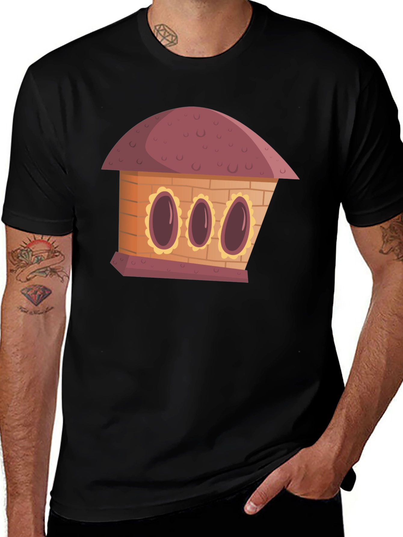 Cartoon House Graphic Tee - Unique Design