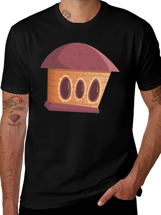 Cartoon House Graphic Tee - Unique Design