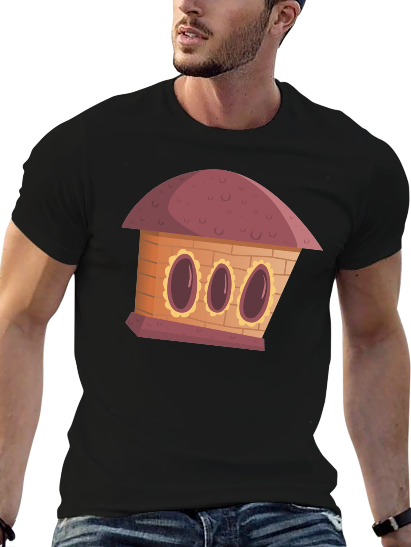 Cartoon House Graphic Tee - Unique Design