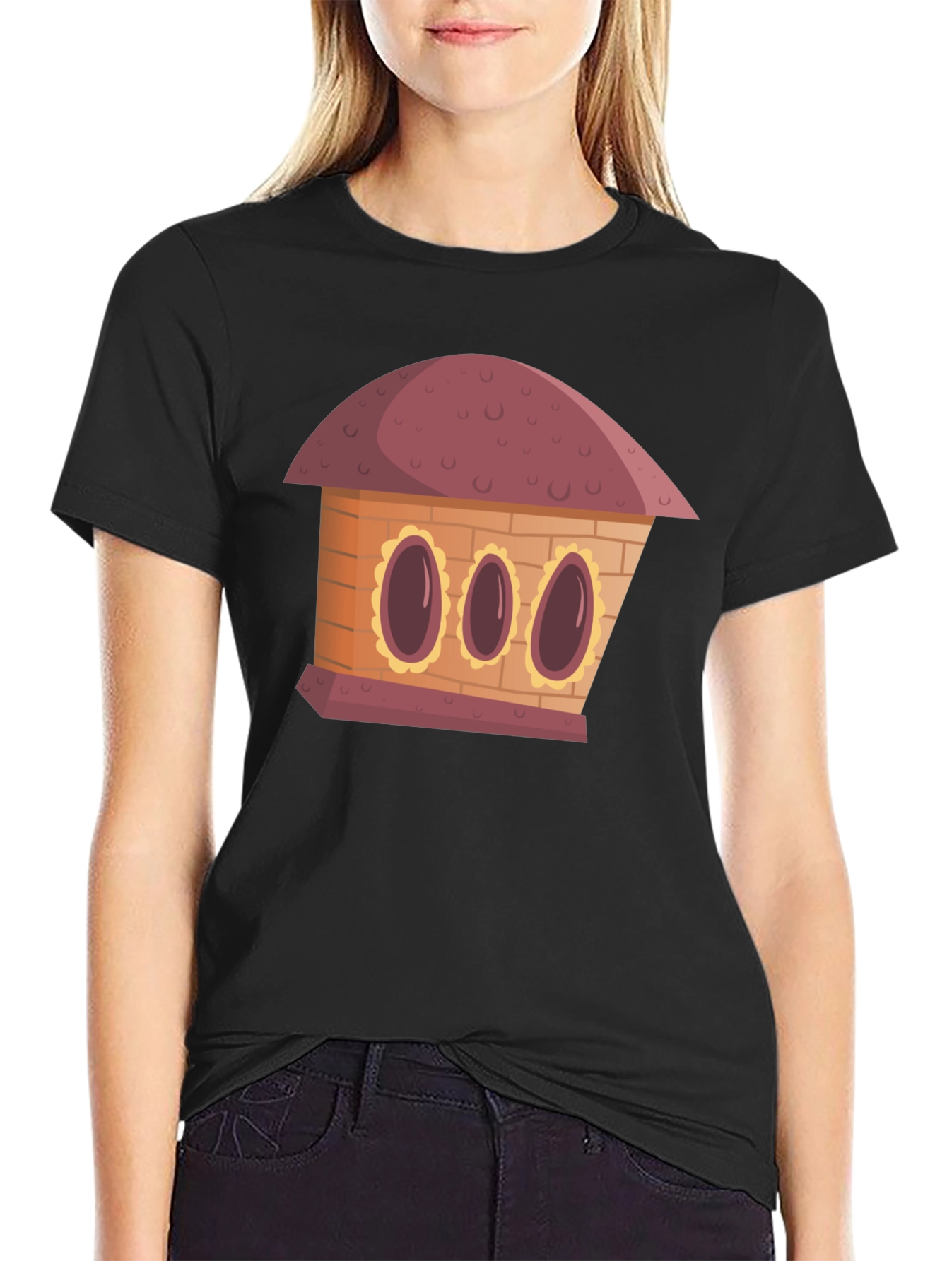 Cartoon House Graphic Tee - Unique Design