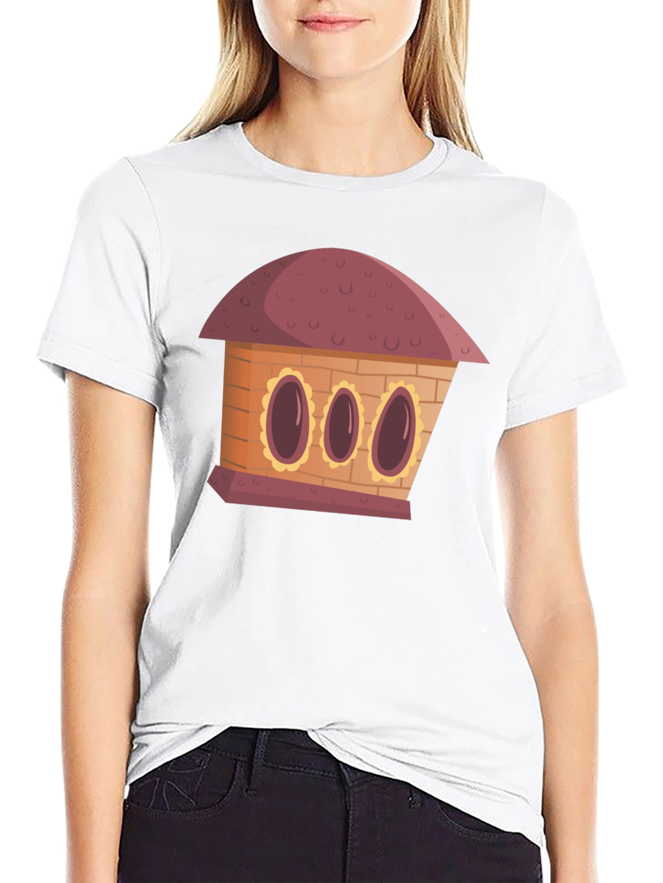 Cartoon House Graphic Tee - Unique Design