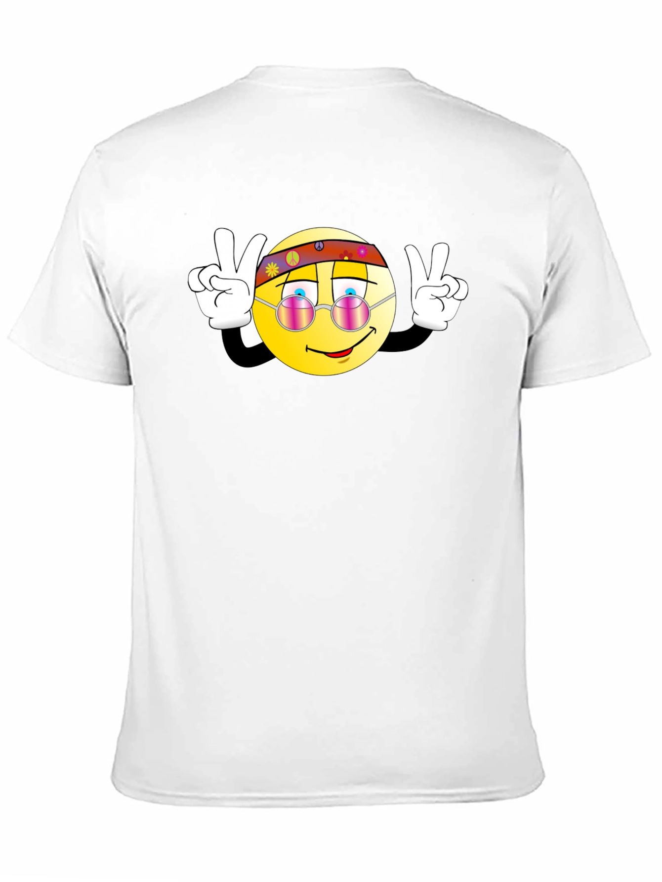 Hippie Smiley Face Peace Sign Graphic T-Shirt