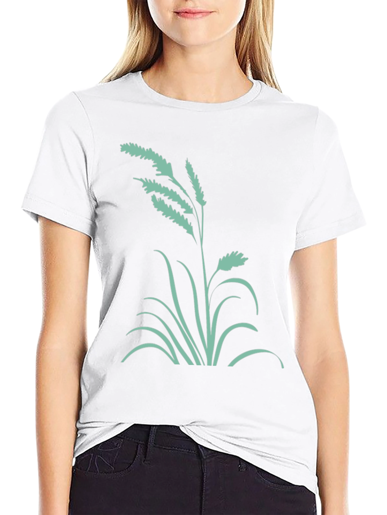 Black Tee with Floral Graphic Design