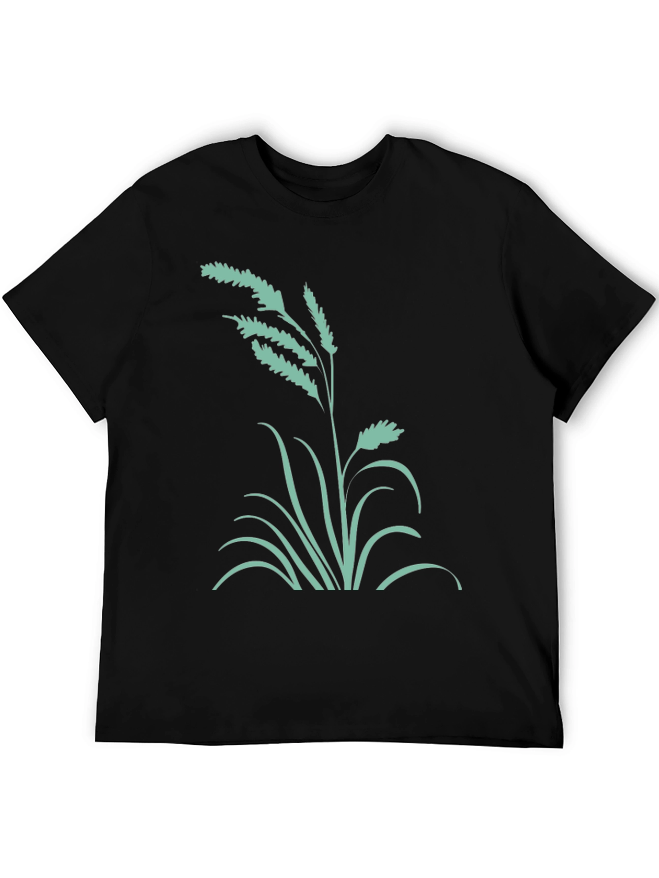 Black Tee with Floral Graphic Design