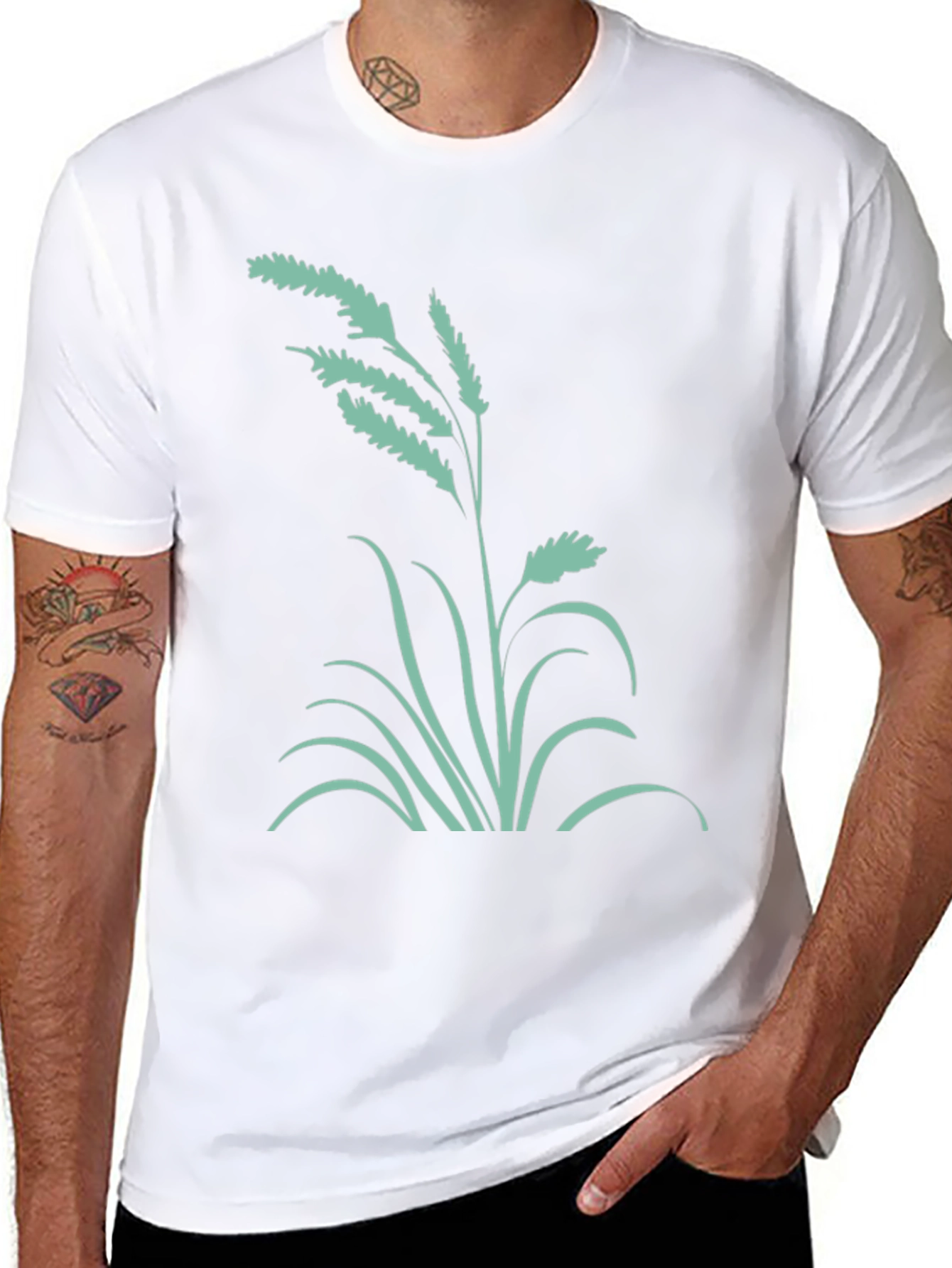 Black Tee with Floral Graphic Design