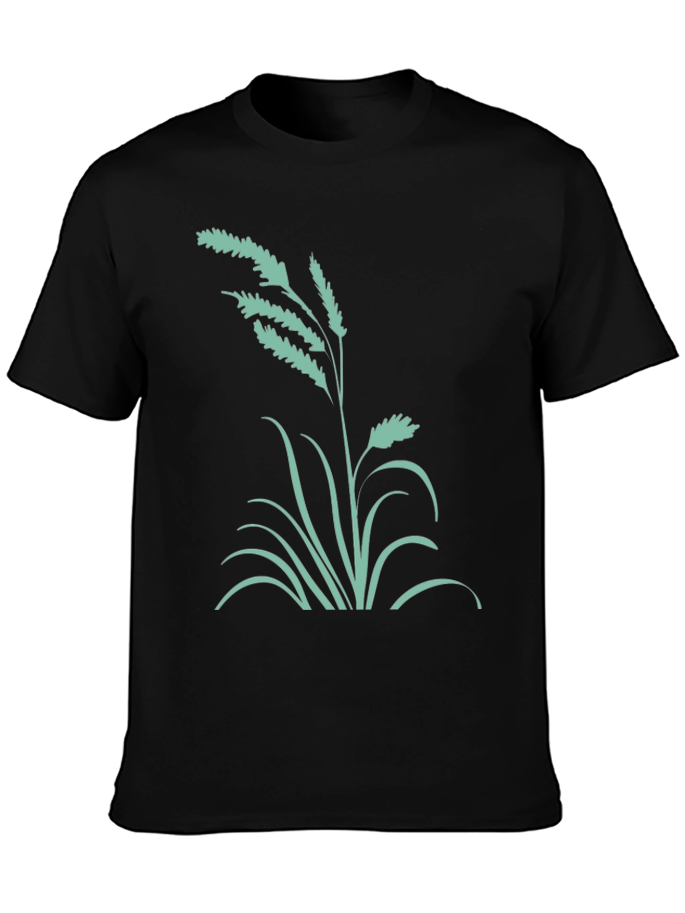 Black Tee with Floral Graphic Design