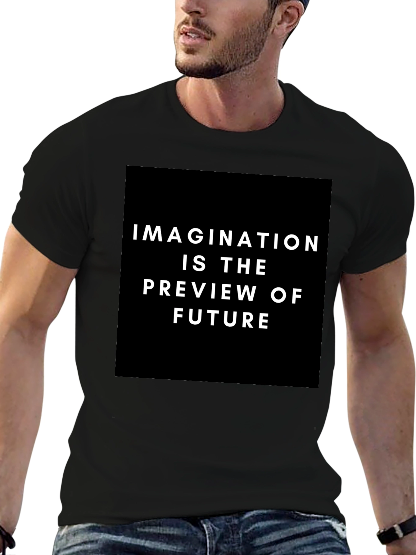 Imagination is the Preview of Future Black Tee