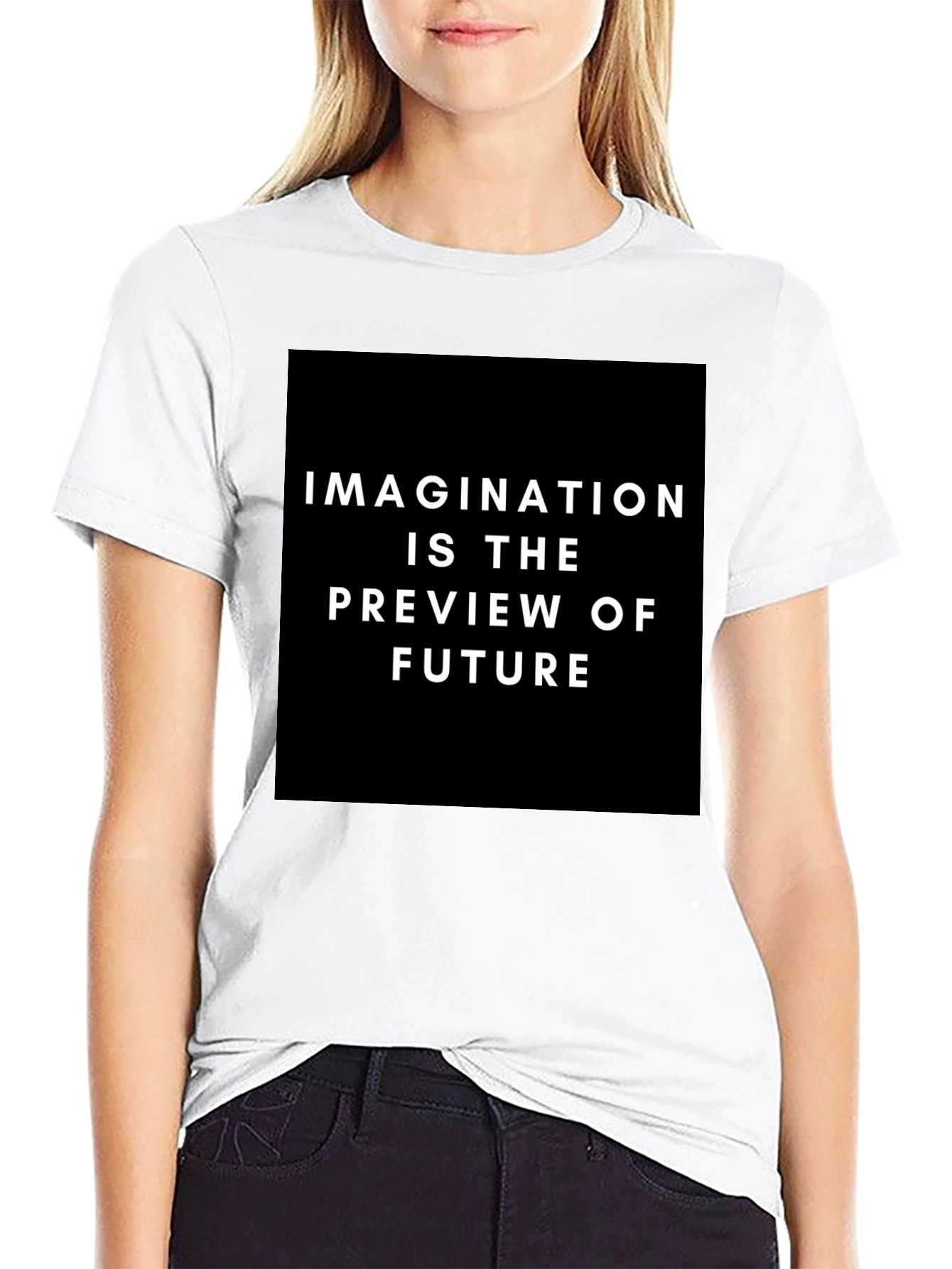 Imagination is the Preview of Future Black Tee