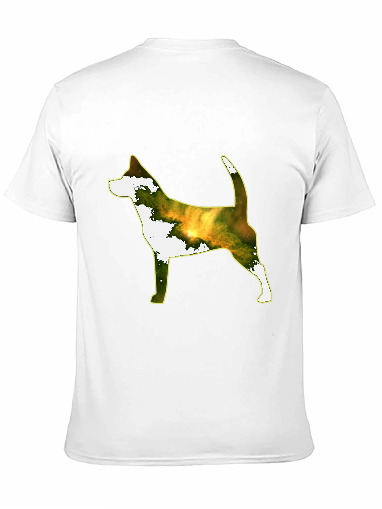 Dog Silhouette Galaxy Print Black Tee