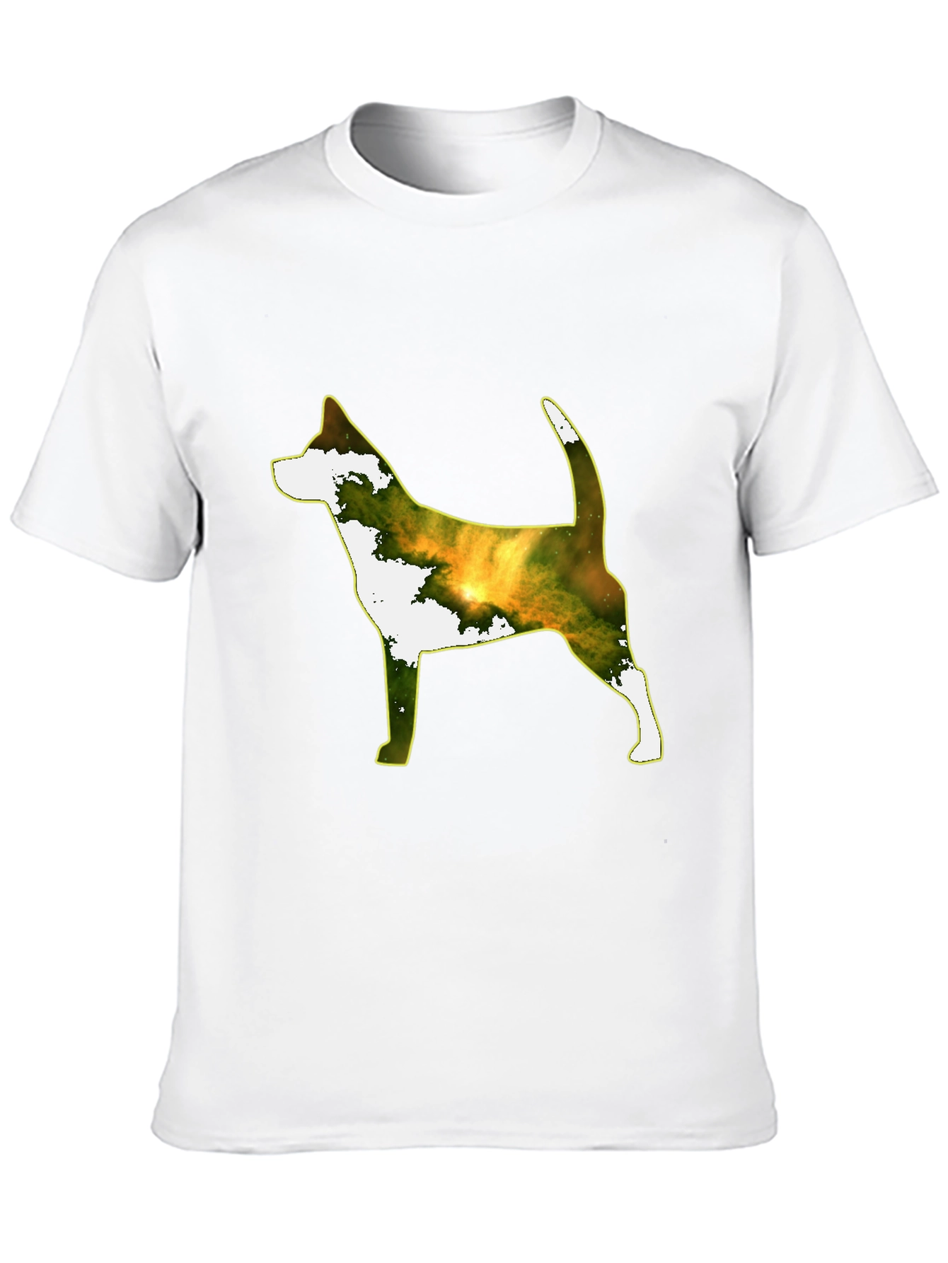 Dog Silhouette Galaxy Print Black Tee