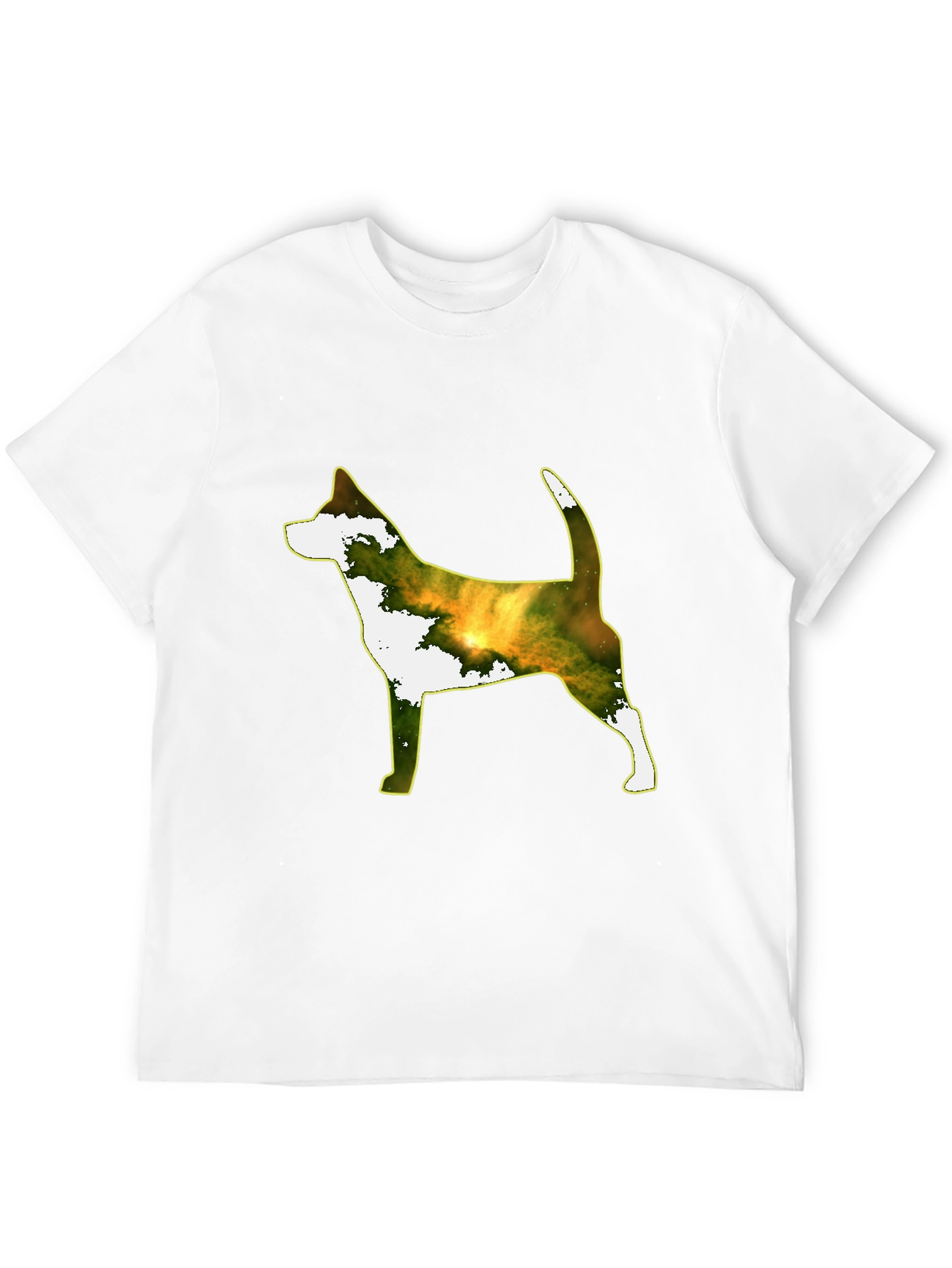Dog Silhouette Galaxy Print Black Tee