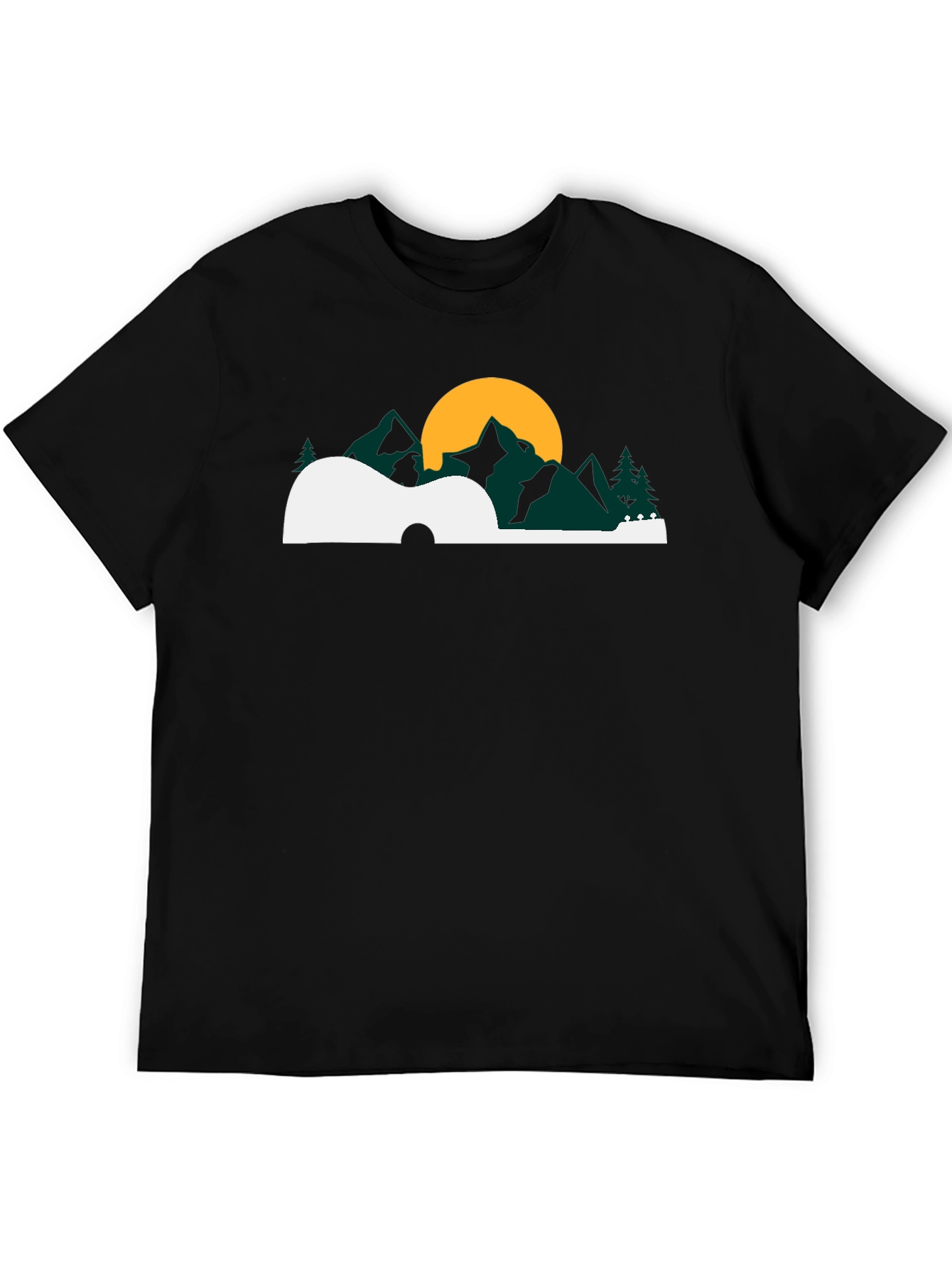 Guitar Landscape Graphic Tee - Black