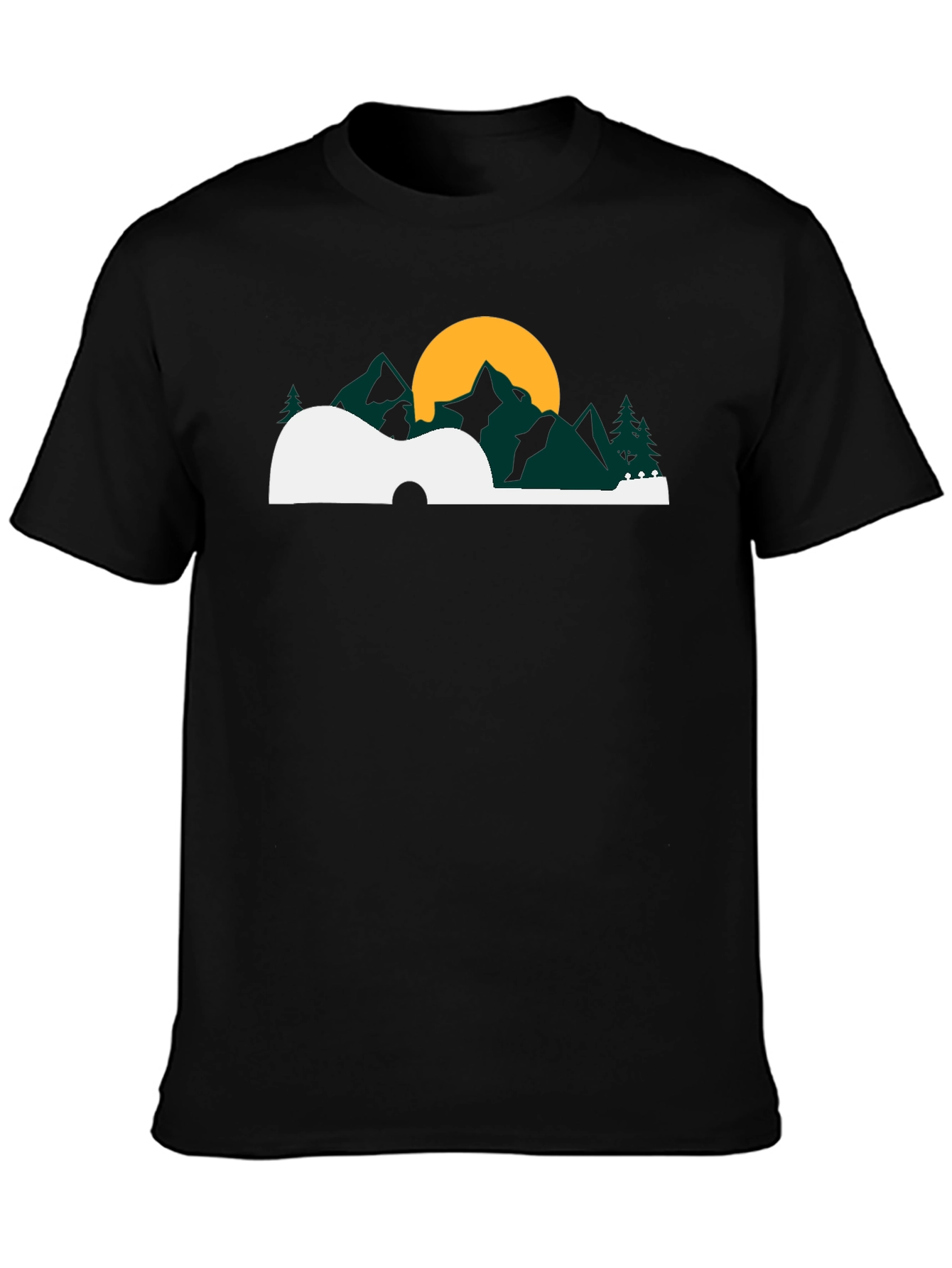 Guitar Landscape Graphic Tee - Black