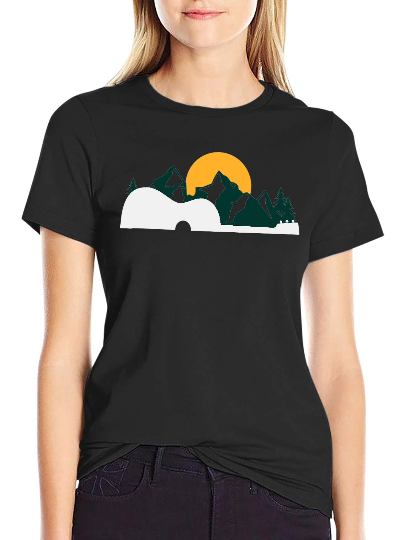 Guitar Landscape Graphic Tee - Black