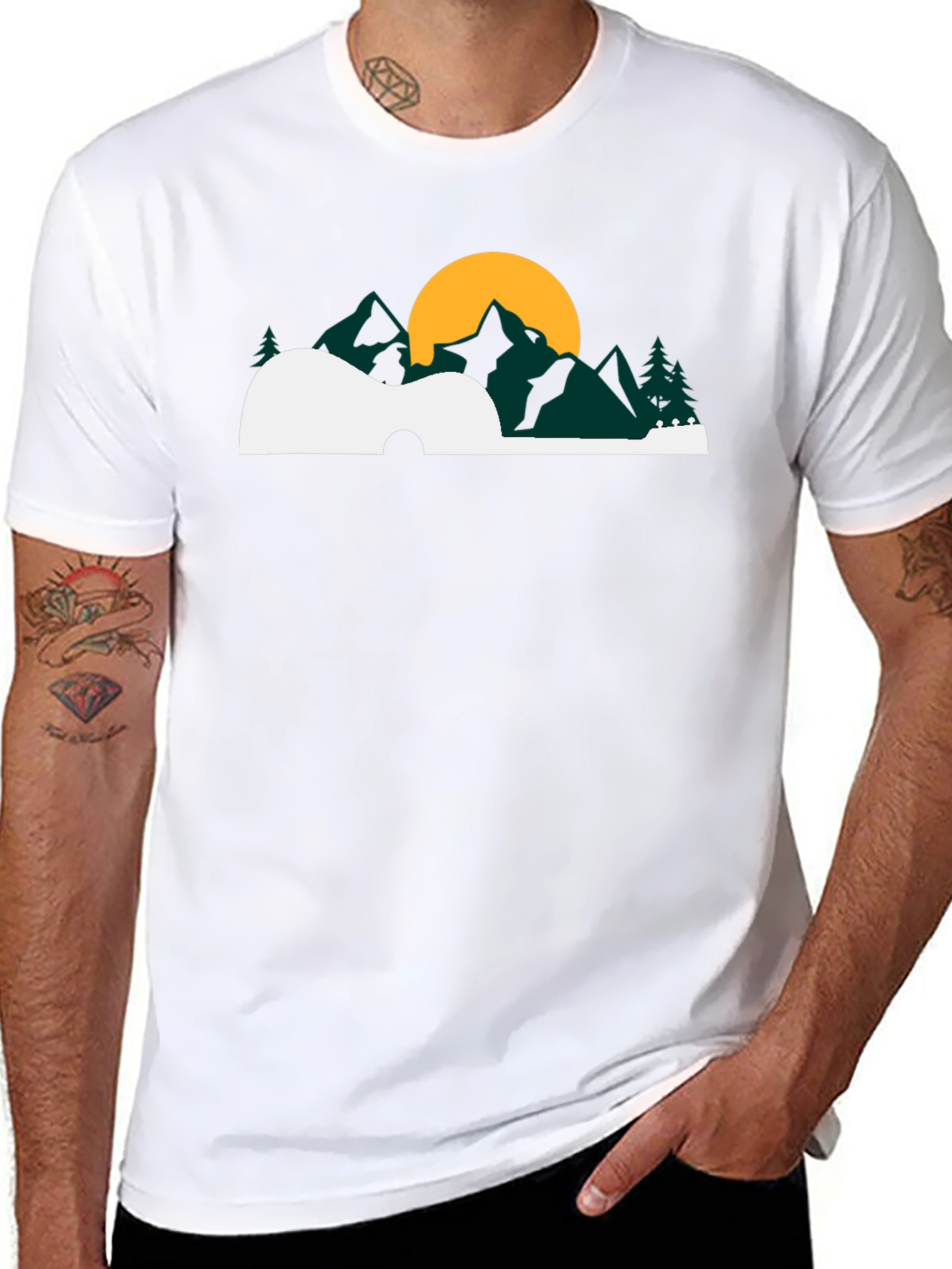 Guitar Landscape Graphic Tee - Black