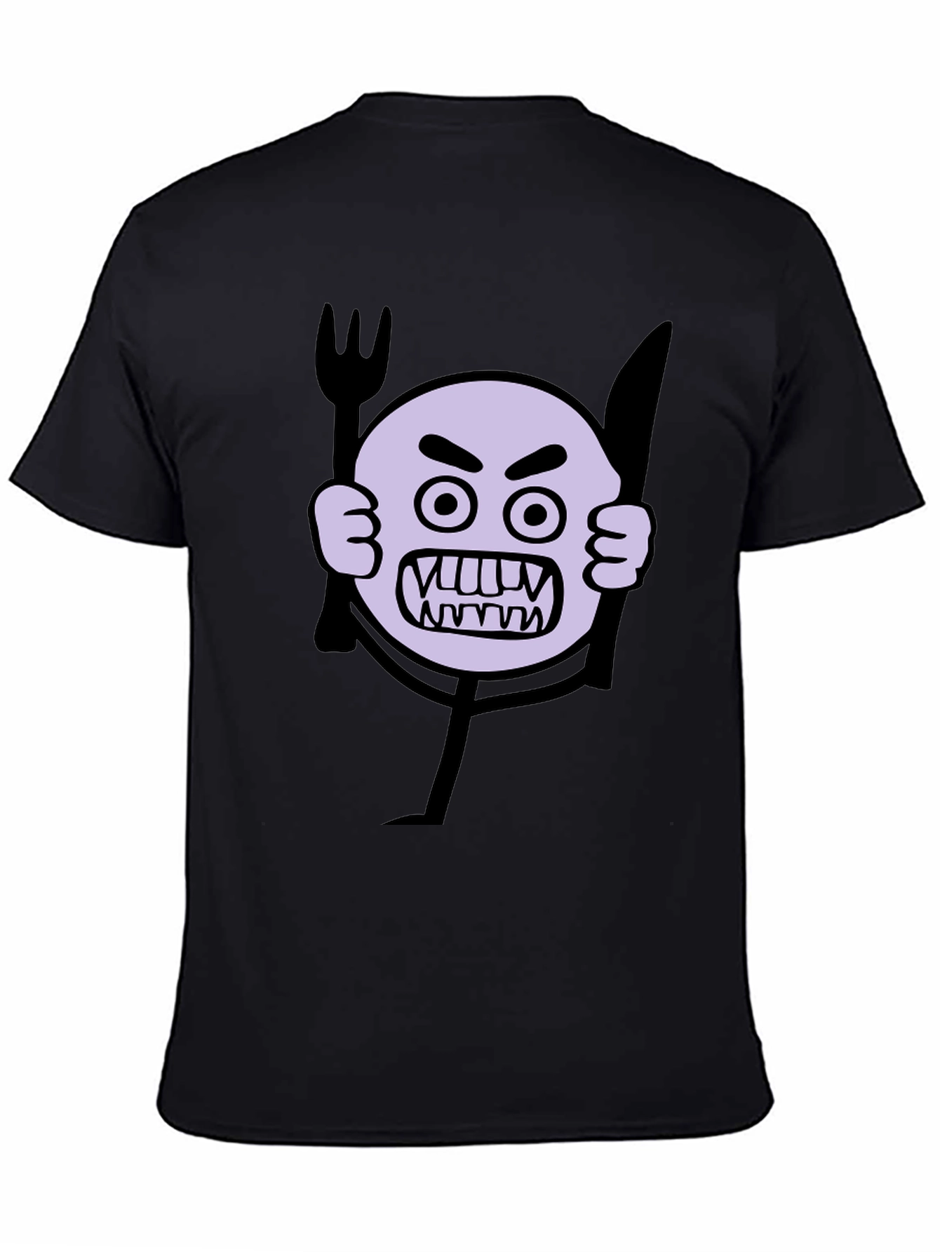 Angry Emoji Graphic Print Black T-Shirt