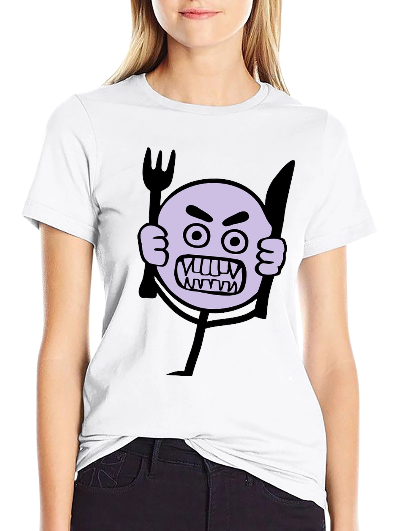 Angry Emoji Graphic Print Black T-Shirt