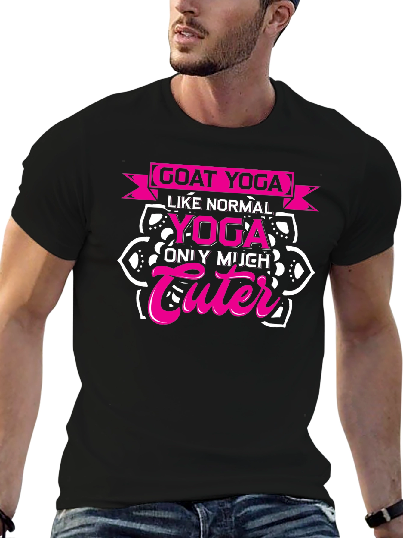 Goat Yoga Cute T-Shirt - Black Funny Yoga Tee