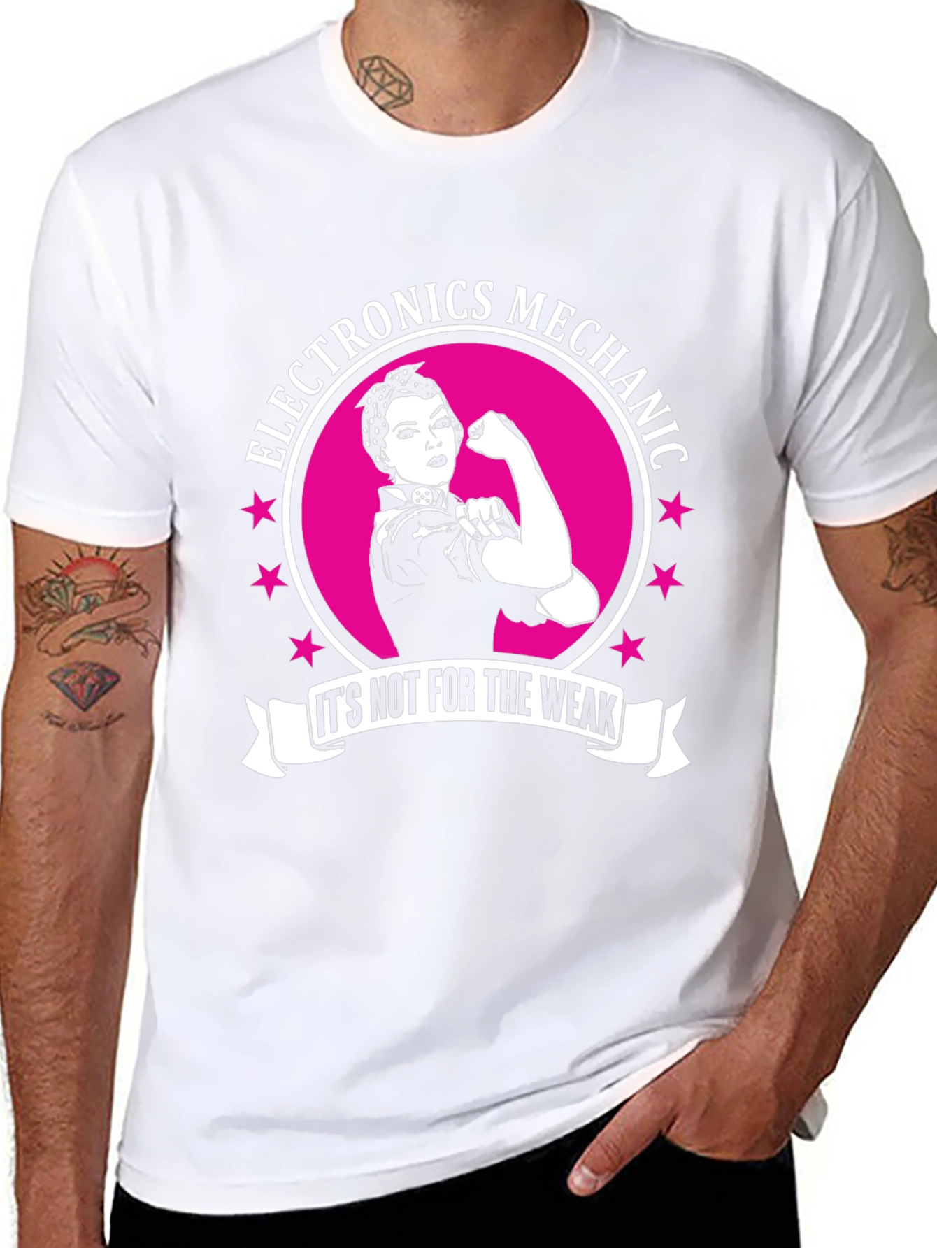 Electronics Mechanic T-Shirt - Strong Woman Design