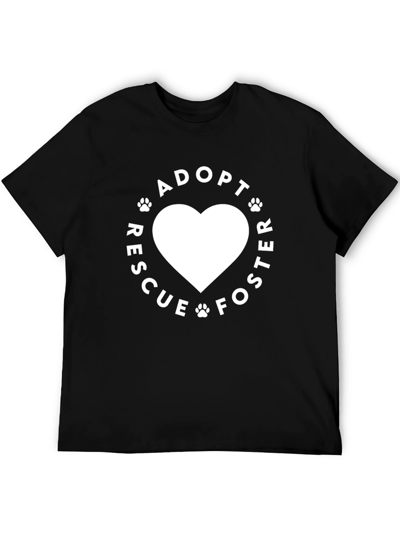 Adopt Rescue Foster Heart Tee - Black
