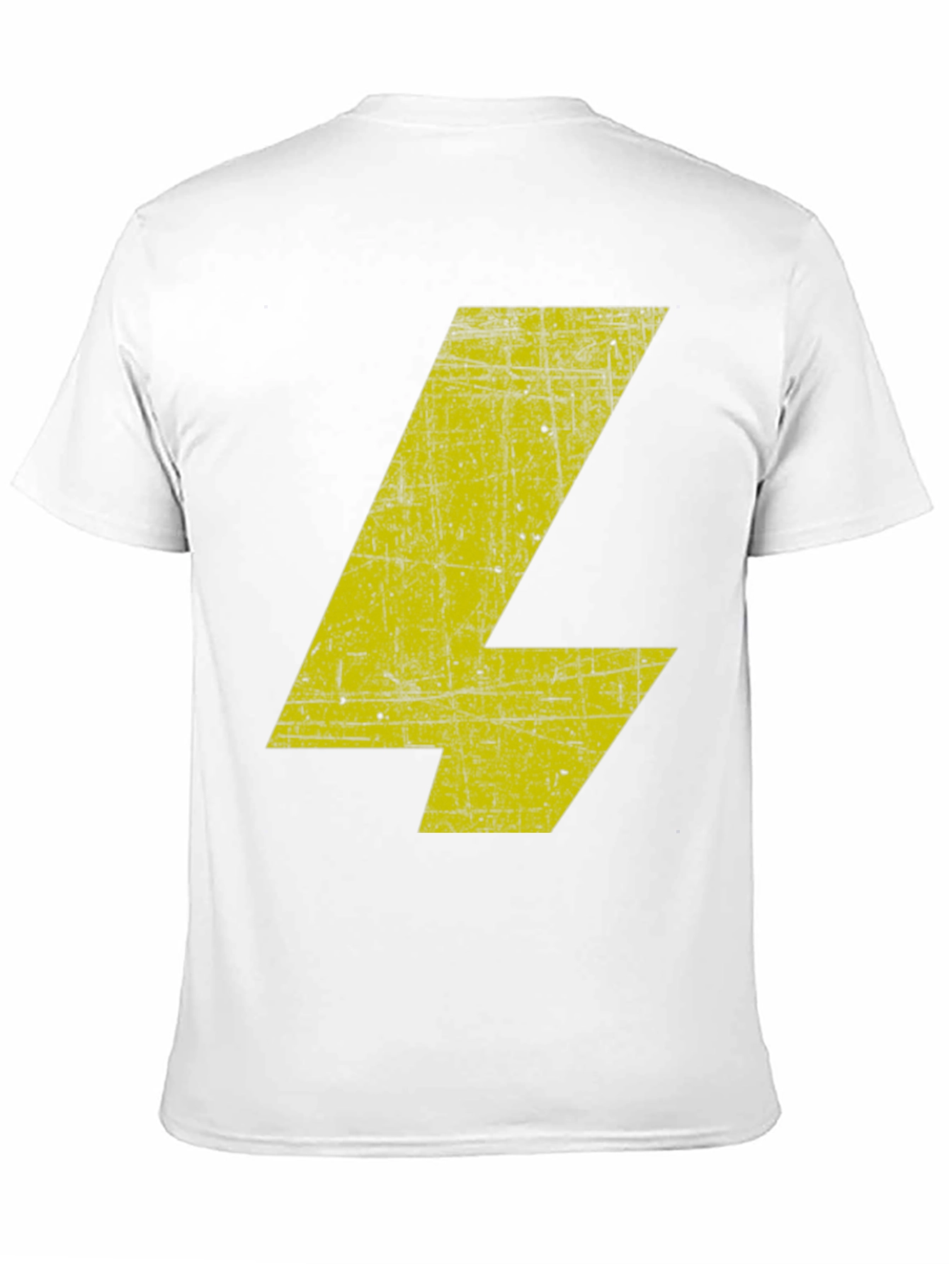 Distressed Yellow Bolt Graphic Black T-Shirt
