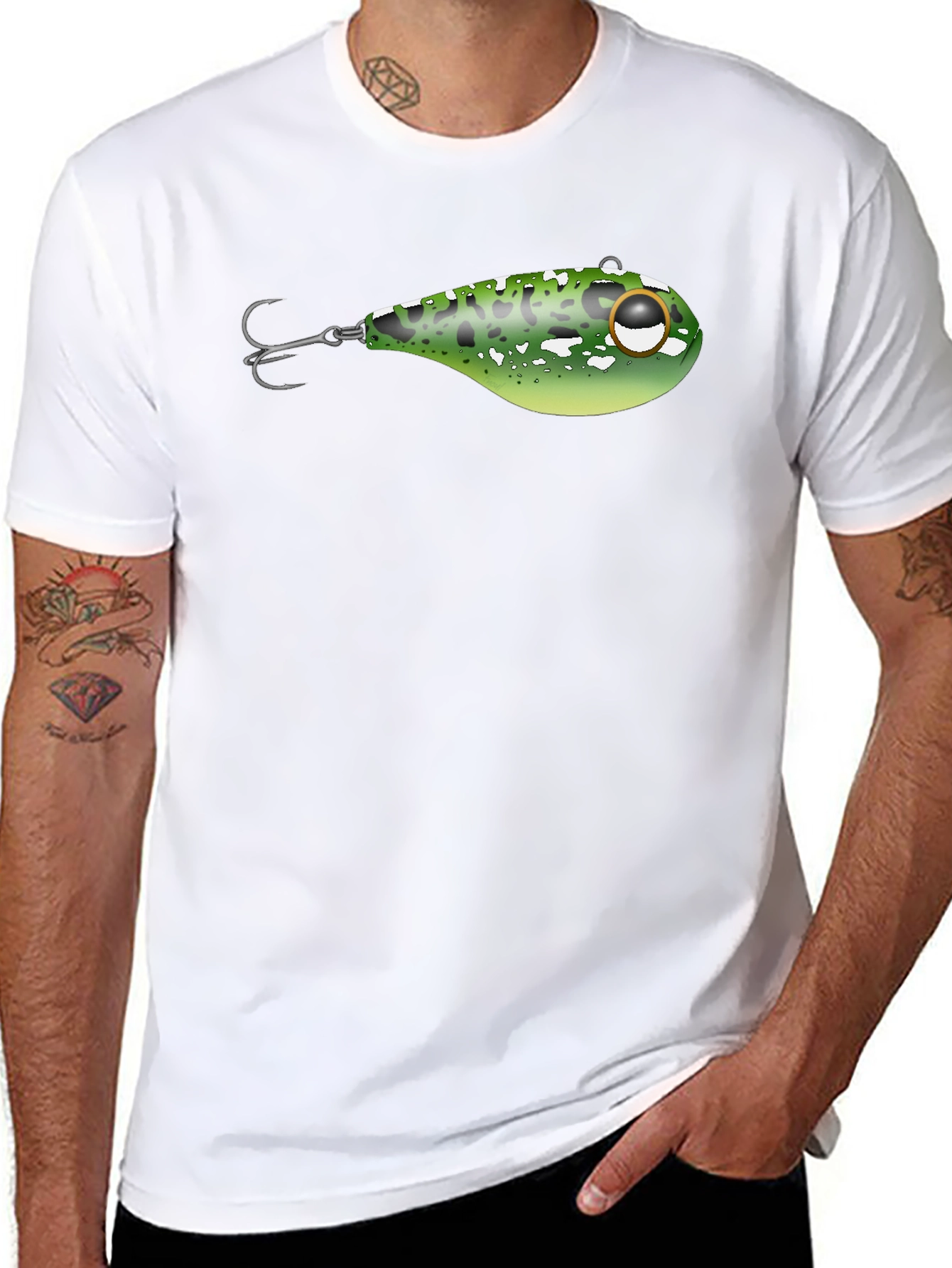 Fishing Lure Graphic Black T-Shirt