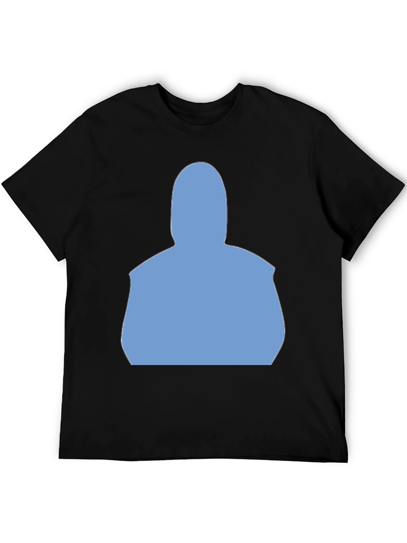 Modern Black T-Shirt with Light Blue Silhouette