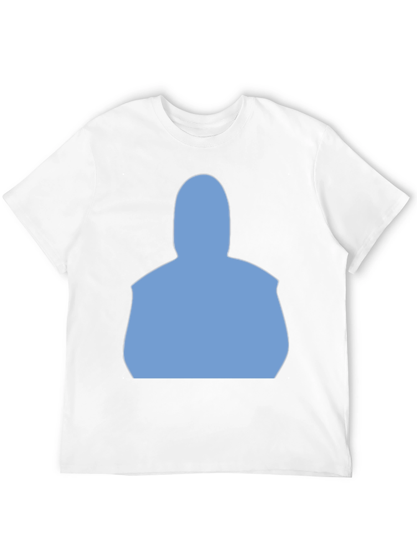 Modern Black T-Shirt with Light Blue Silhouette