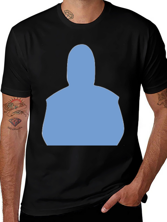 Modern Black T-Shirt with Light Blue Silhouette