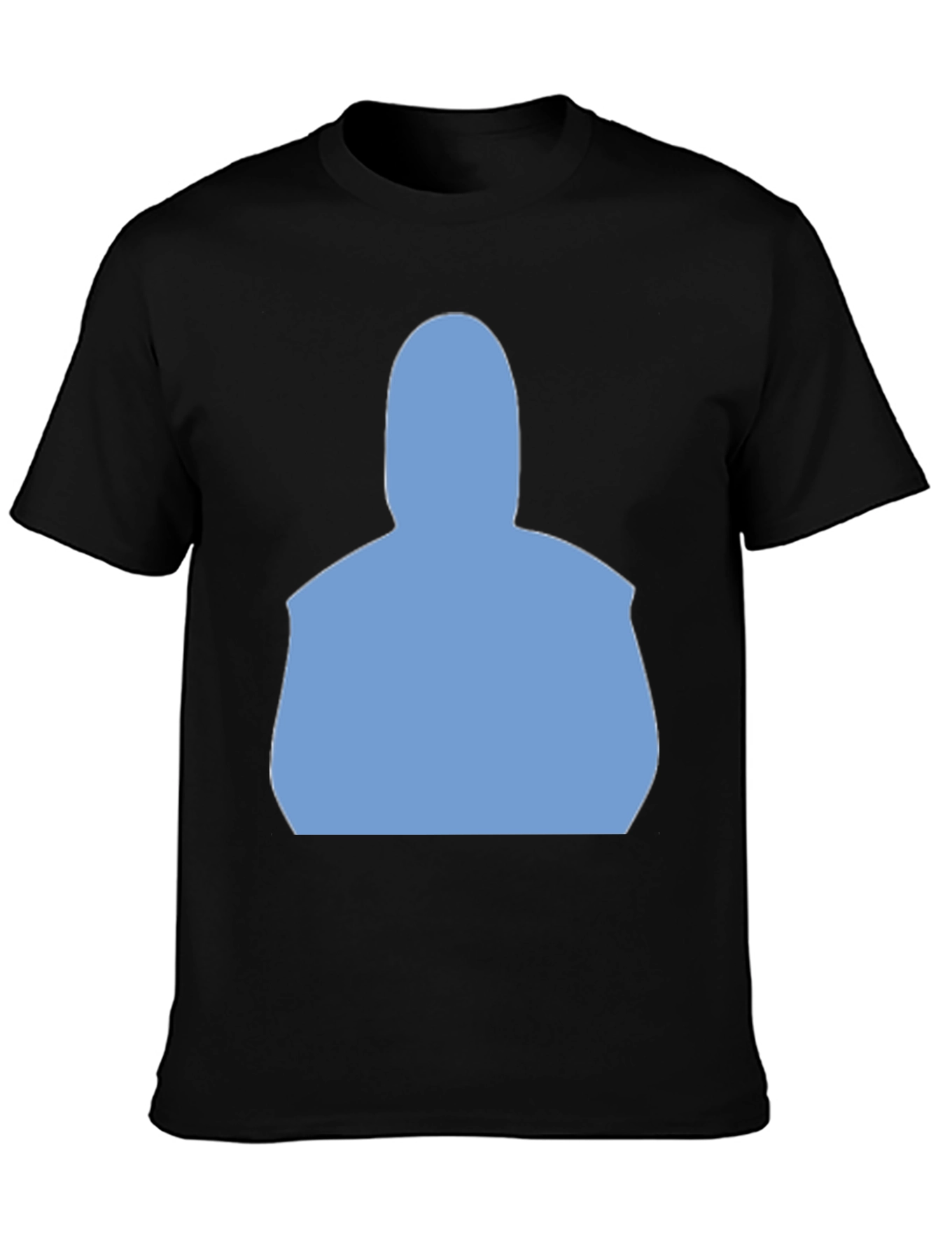 Modern Black T-Shirt with Light Blue Silhouette