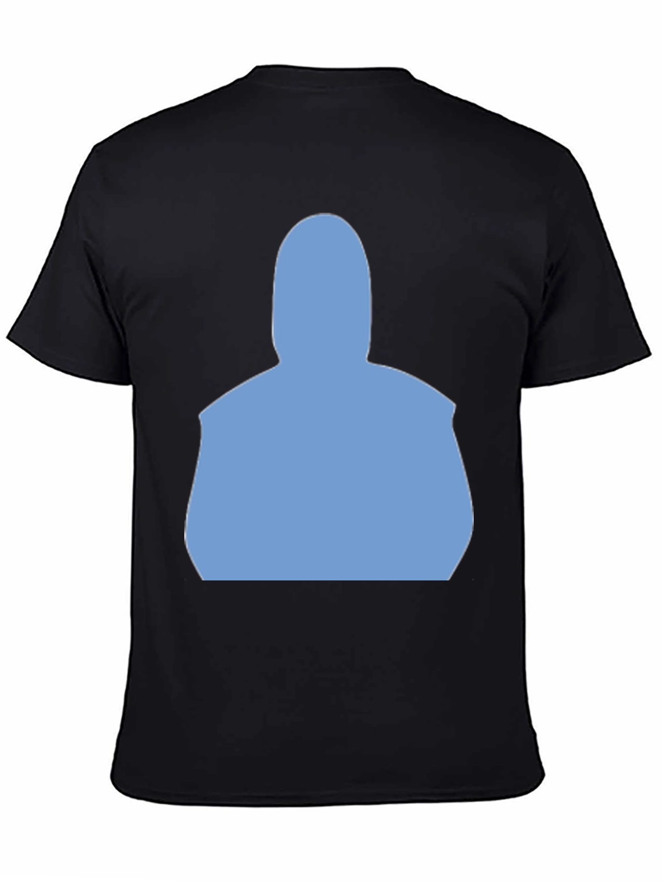 Modern Black T-Shirt with Light Blue Silhouette