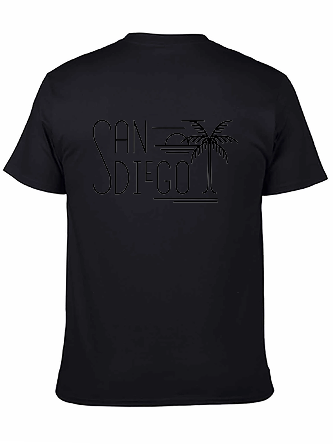 San Diego Palm Tree Graphic Tee - Black