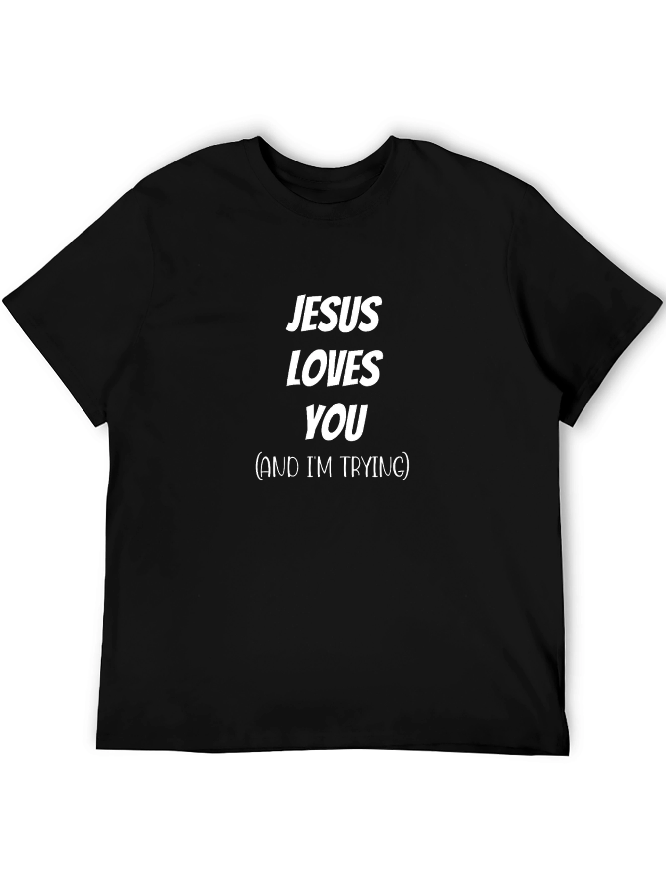 Jesus Loves You Mens Black Graphic Tee