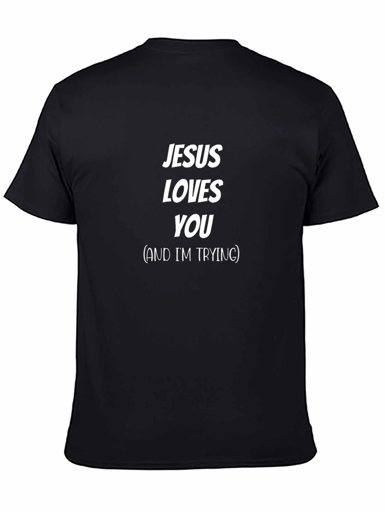 Jesus Loves You Mens Black Graphic Tee