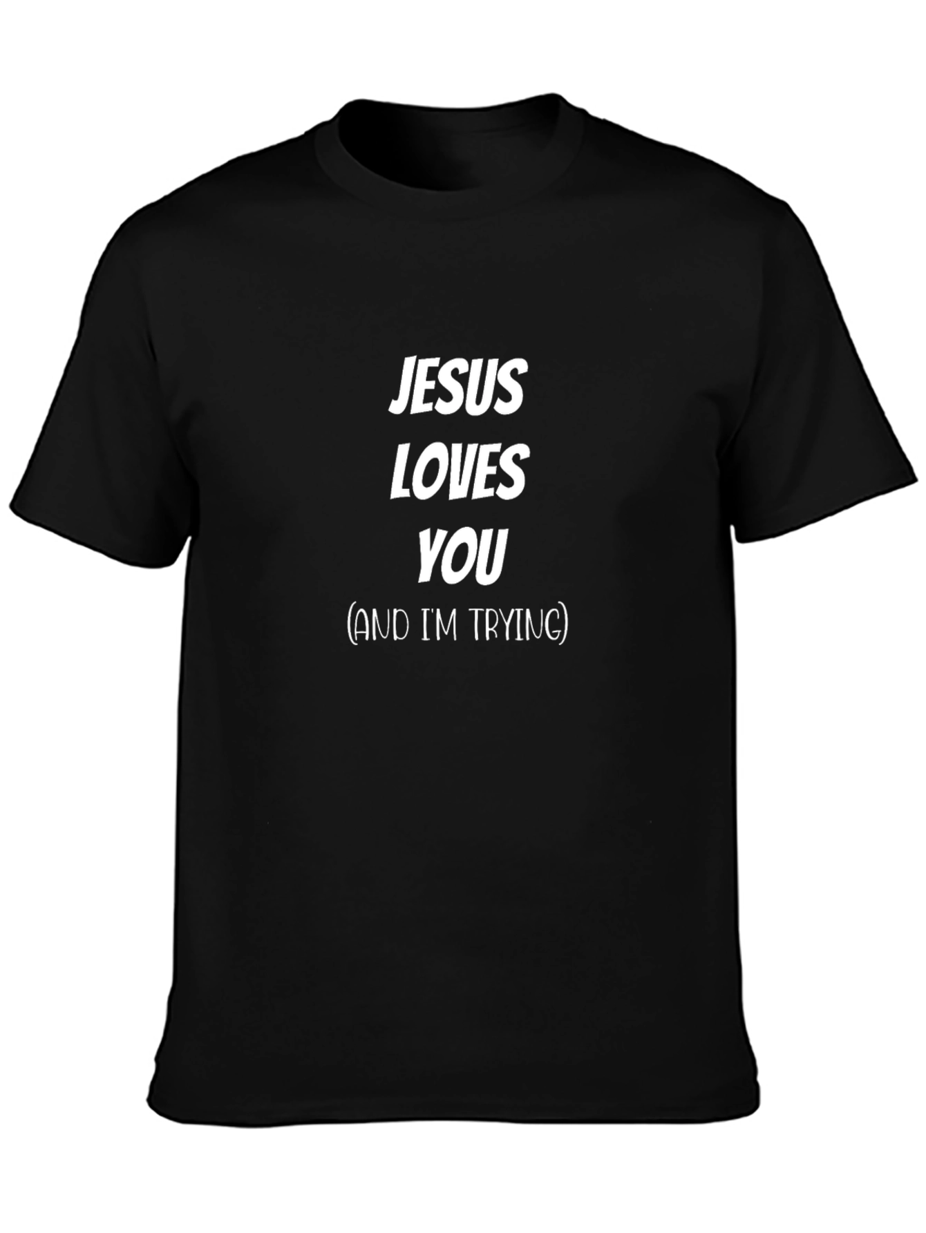Jesus Loves You Mens Black Graphic Tee