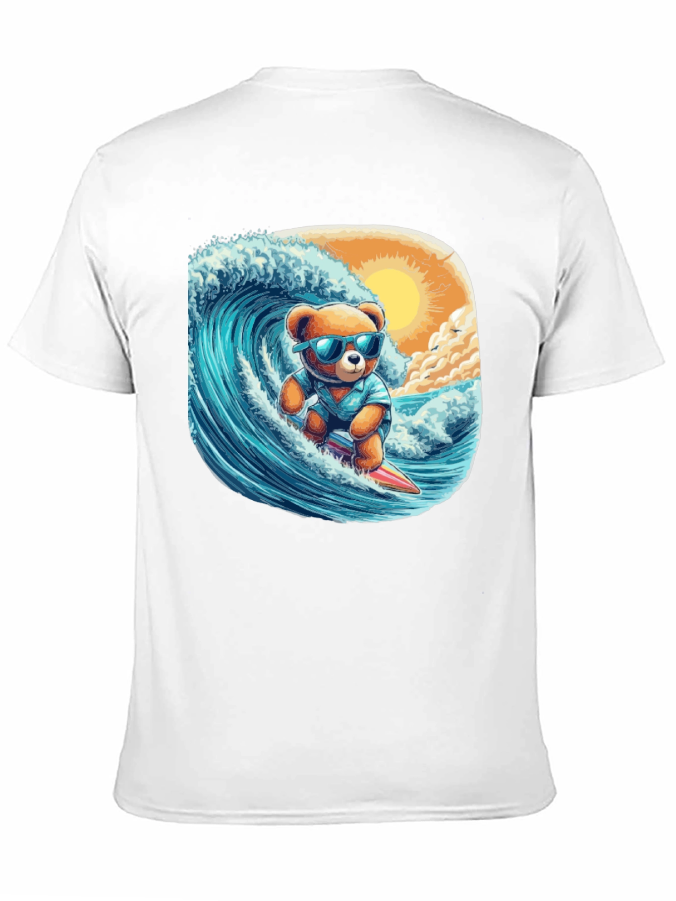 Surfing Bear Graphic Tee - Cool Summer Style
