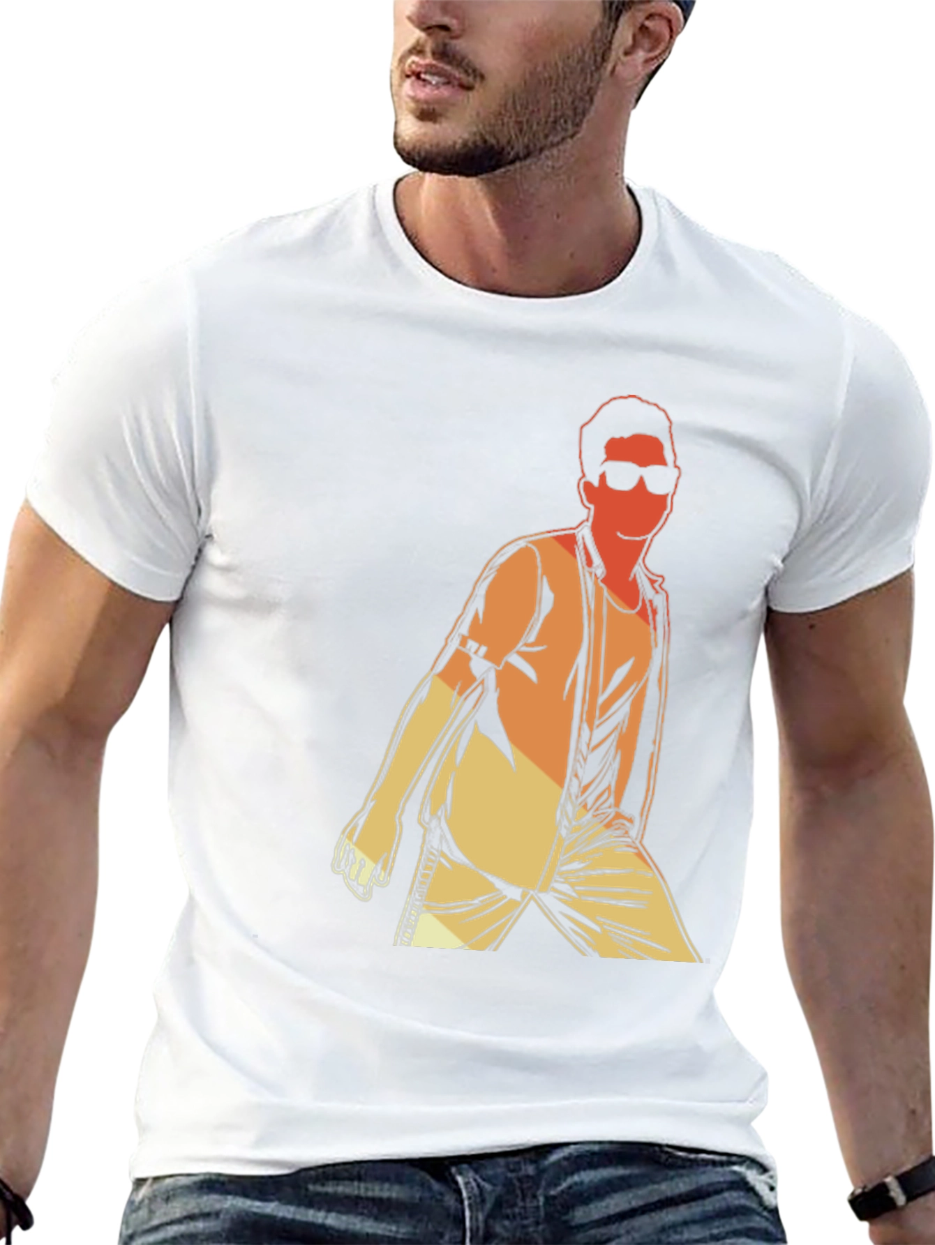 Retro Graphic Tee - Cool Man Illustration